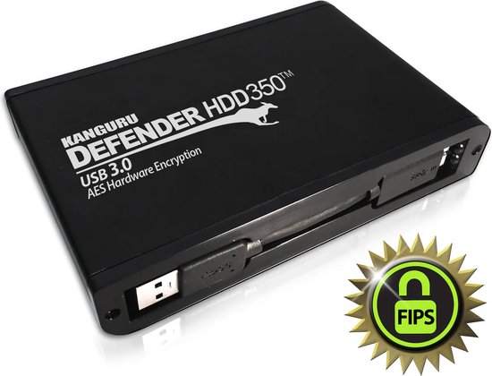 Kanguru Defender HDD350 2TB FIPS 140-2 Encrypted USB 3.0
