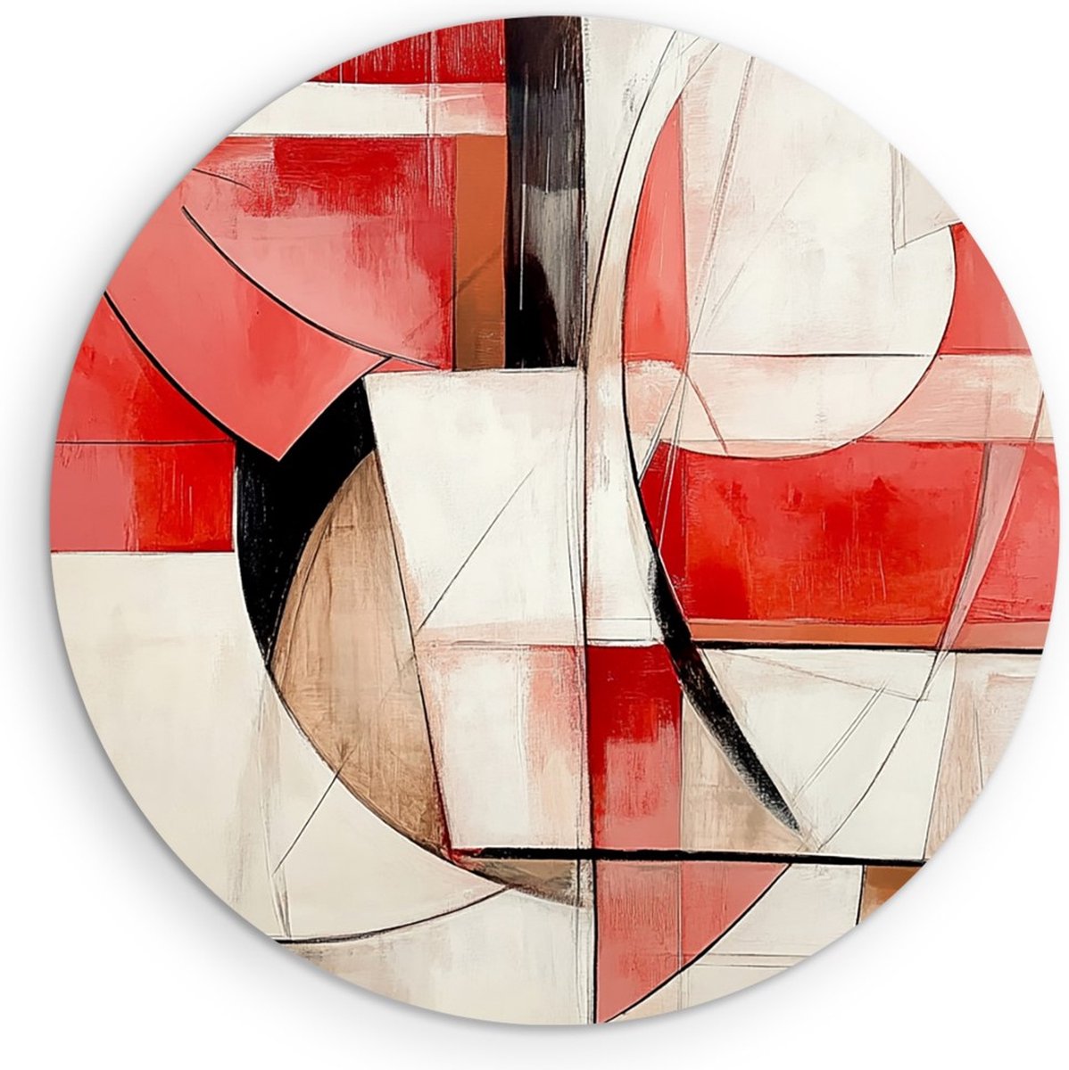 Saammp Forex Muurcirkel - Cirkelvormig - Kleurijk - Abstract - Ø 90 - Wandcirkel - Wanddecoratie Cirkel - Muurdecoratie Woonkamer - Slaapkamer decoratie - Rond Schilderij