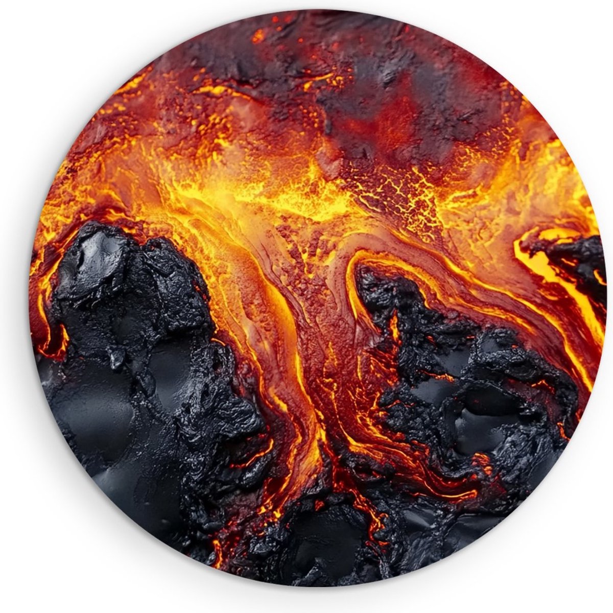 Saammp Forex Muurcirkel - Lava - Abstracte Wanddecoratie Cirkel- Ø 80 - Wandcirkel - Wanddecoratie Cirkel - Muurdecoratie Woonkamer - Kantoor Decoratie