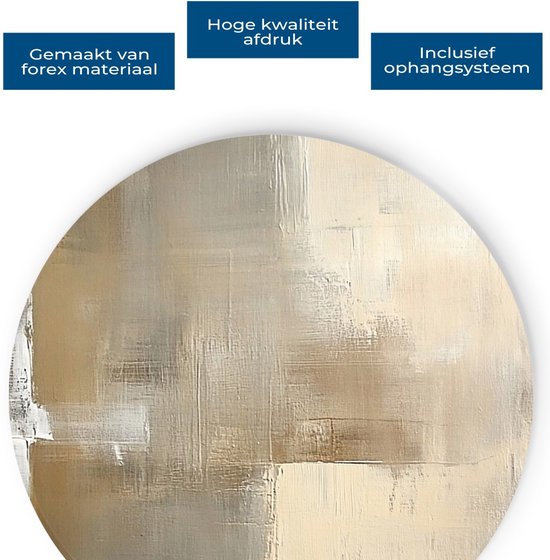 Saammp Forex Wall Circle - Beige - Simple - Oeuvre abstraite - Ø 50 - Cercle mural - Cercle de Décoration murale - Décoration murale murale Salon - Décoration chambre - Peinture ronde