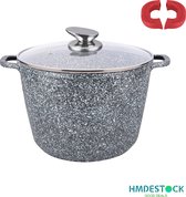 Royal Swiss Diep Inductie Soeppot 28cm - Pannenset met Antiaanbaklaag en Glazen Deksel - Zwart