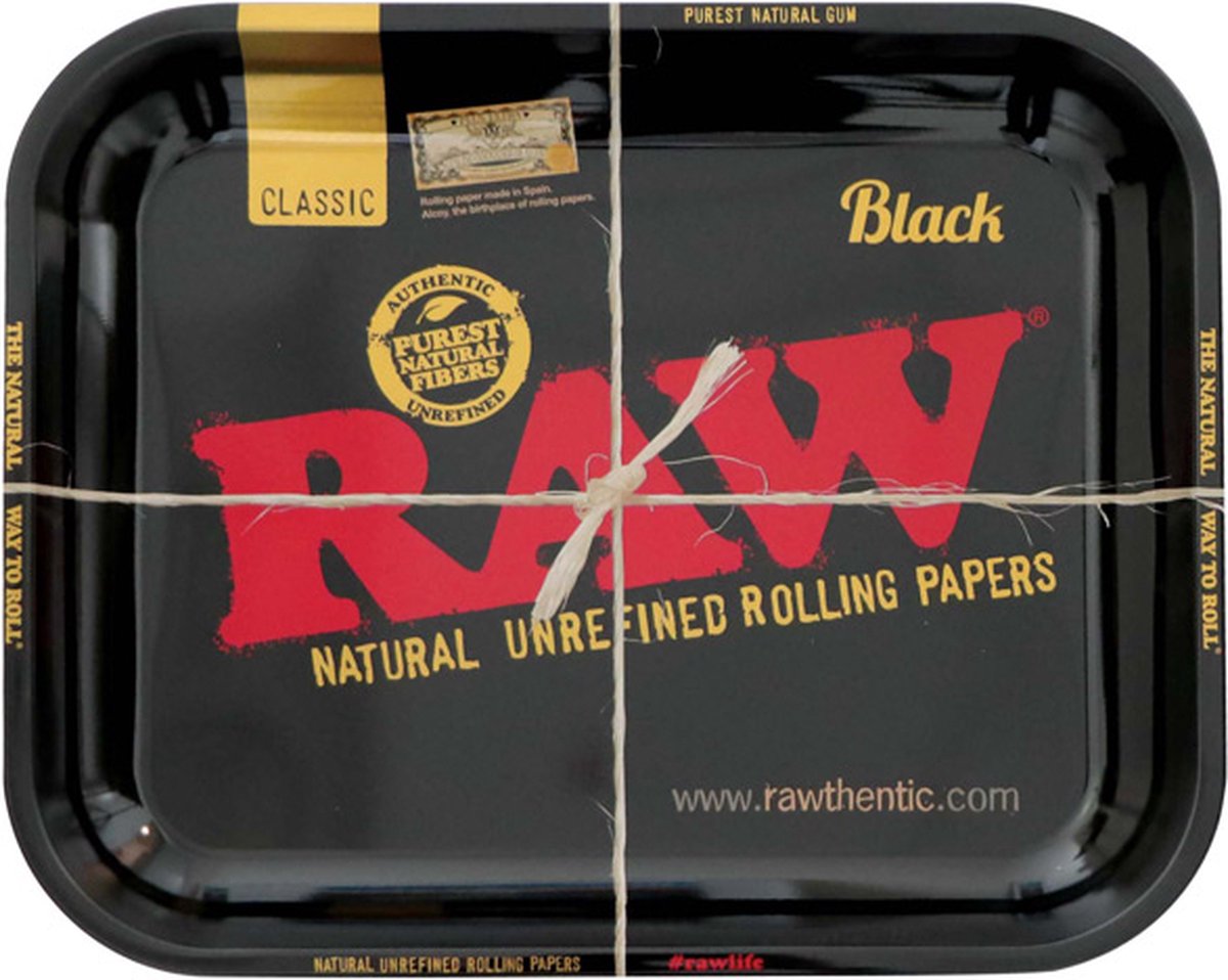 RAW - METAL ROLLING TRAY - RAW BLACK - LARGE (34 x 27,5 cm)