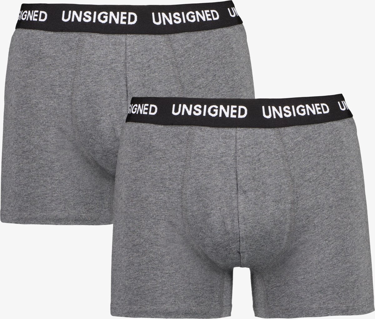 Unsigned heren boxershorts 2-pack - Grijs - Maat XL