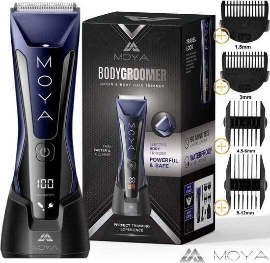 MOYA® Bodygroomer Mannen - Trimmer voor Lichaam en Baard - Body Trimmer Heren - Scheerapparaat - Veilig scheren - Waterdicht - Bodygroomer