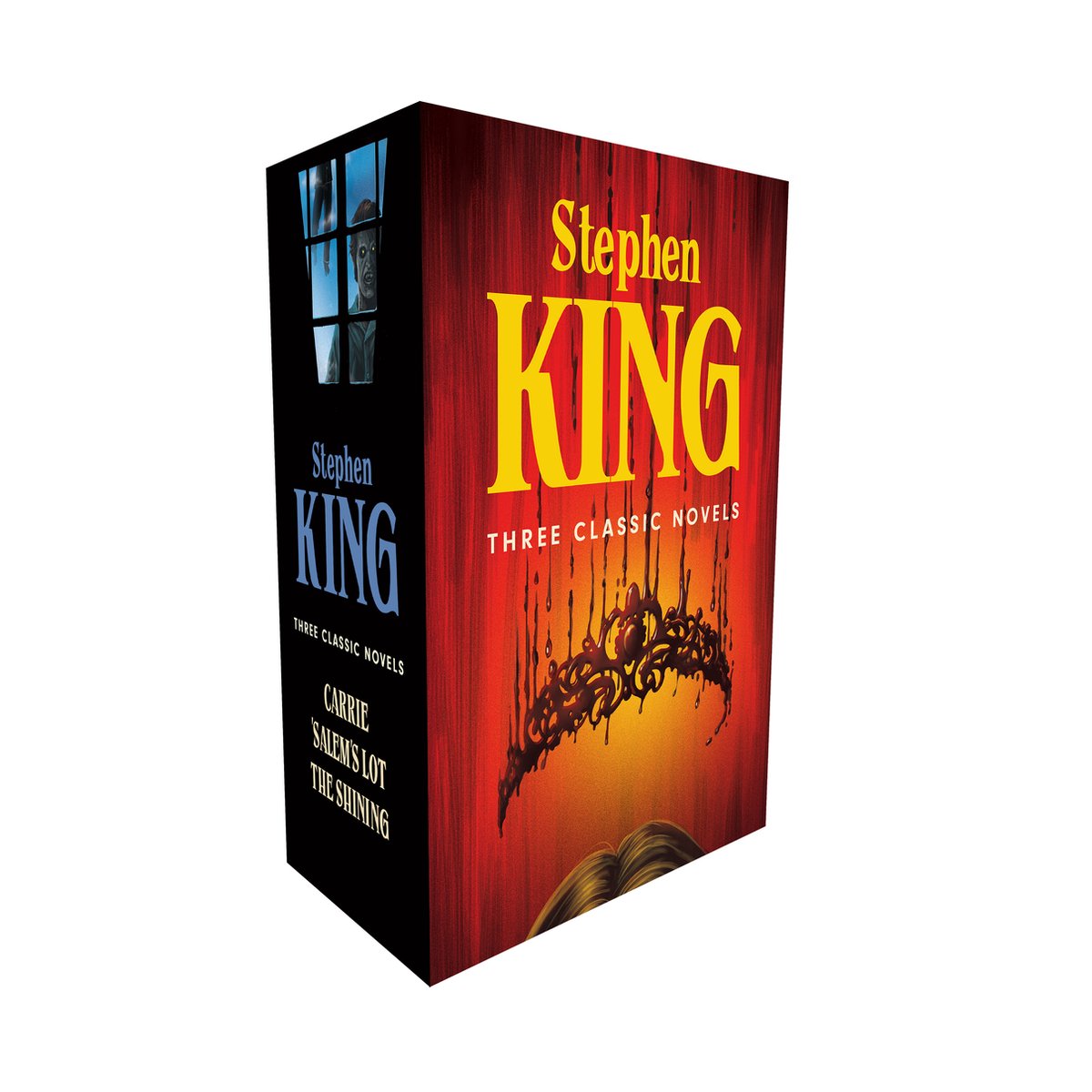 Omslag van Stephen King Three Classic Novels Box Set Carrie, 'salem's Lot, the Shining