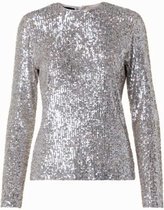 Pull Glitter à manches longues - Chemise - Argent - Fête - Dos ouvert - Femme - Brillance - Scintillement