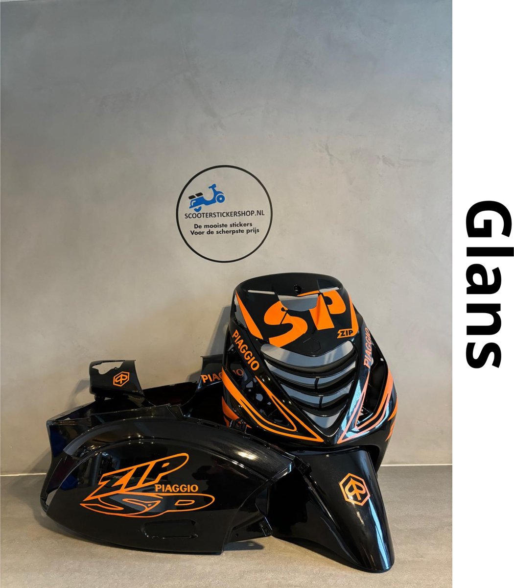 Zip SP set - Stickerset Zip - Scooterstickers - Piaggio Zip SP - Piaggio Zip - Glans Oranje