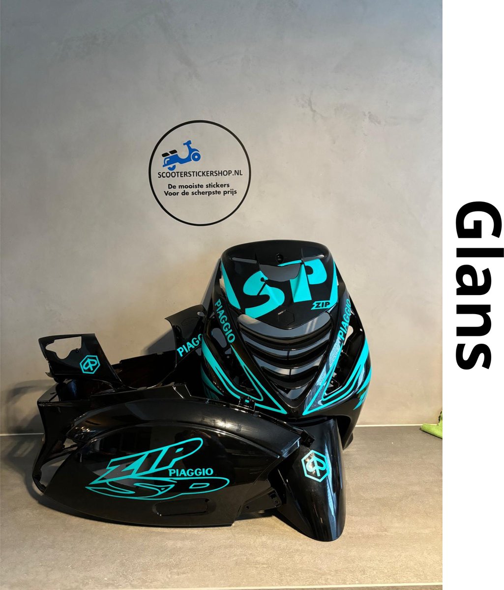 Zip SP set - Stickerset Zip - Scooterstickers - Piaggio Zip SP - Piaggio Zip - Glans turqouise