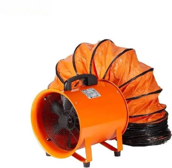 Fetcoi Axiale ventilator bouwventilator met 10 m slang - ventilator 250 mm ventilator bouwventilator axiale ventilator bouwventilator bouwventilator voor fabrieken kelders werven boerderijen