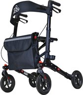 2020 Lichtgewicht rollator 4.0, Dubbel opvouwbaar, Matt Black (6,9KG), Unieke zachte rubber banden (Comfort van een luchtband), Zachte comfortabele duwhandvatten