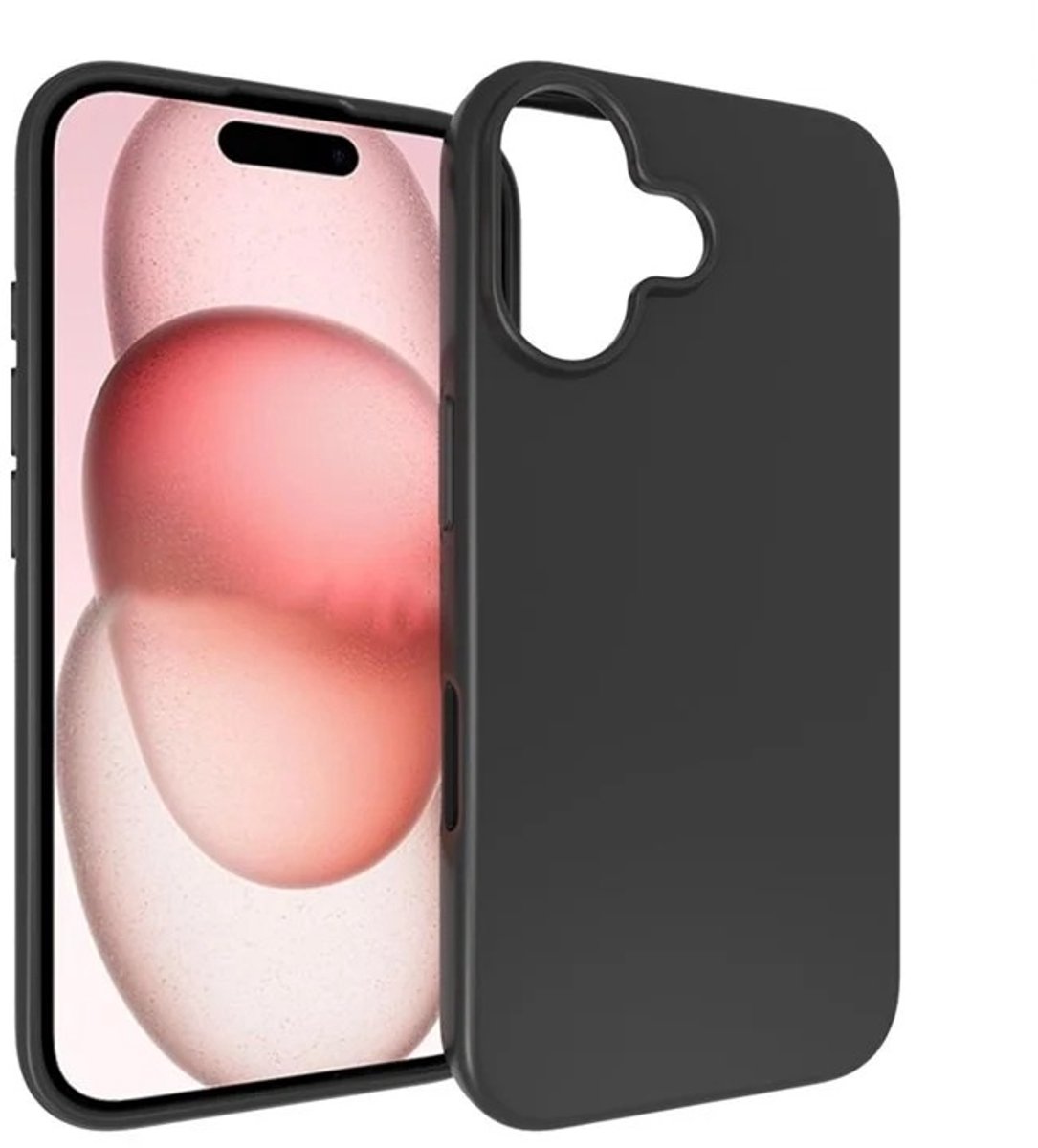 Flexibele achterkant Silicone hoesje Zwart Geschikt voor: Apple iPhone 16 Plus
