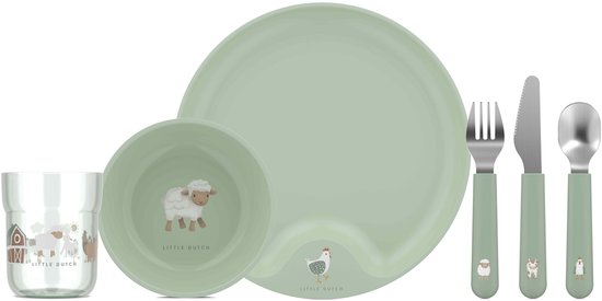 Mepal Mio kinderservies set Little Dutch - 6-delig - Kraamcadeau - Kinderservies - Little Farm