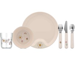 Mepal Mio Kinderservies set - 6-delig - Kraamcadeau - Kinderservies - Sunshine & Rainbow
