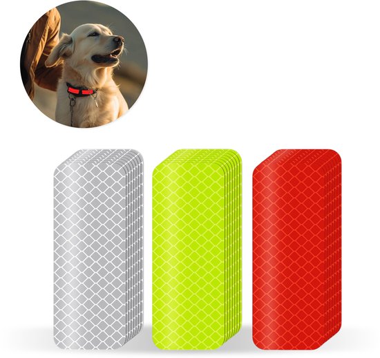 Autocollants réfléchissants 3 couleurs - 3x8cm - 12 pièces - Autocollants réfléchissants - Réflecteur de vélo - Tape - Réflecteurs de vélo - Réflecteur autocollant - Vélo cargo - Réflexion de camion