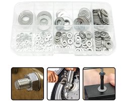 Carrosserieringen Set van Roestvrij Staal - 200 Stuks - 8 Maten (M2 tot M10) voor Bevestigen, Repareren en Bouwprojecten - Inclusief Opbergdoos