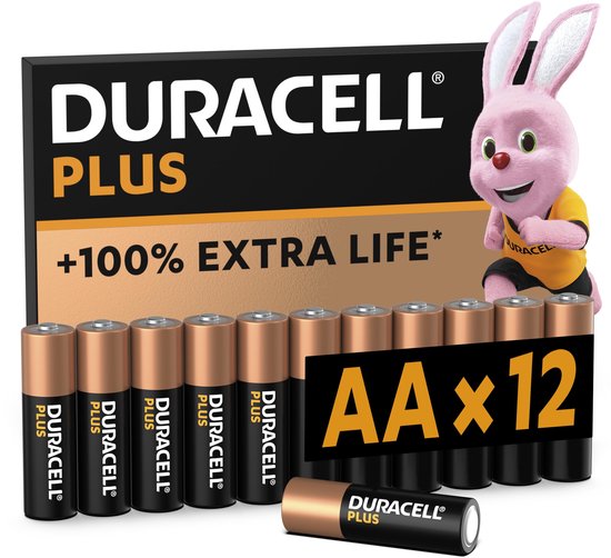 Duracell Plus AA - alkaline batterijen - 1,5V, LR6 - 12 stuks