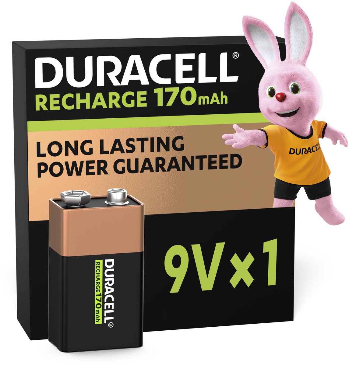 Duracell Rechargeable 9V 170mAh batterijen, verpakking van 1