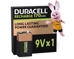 foto van Duracell Oplaadbare 9V batterijen - 170 mAH - 1 stuk