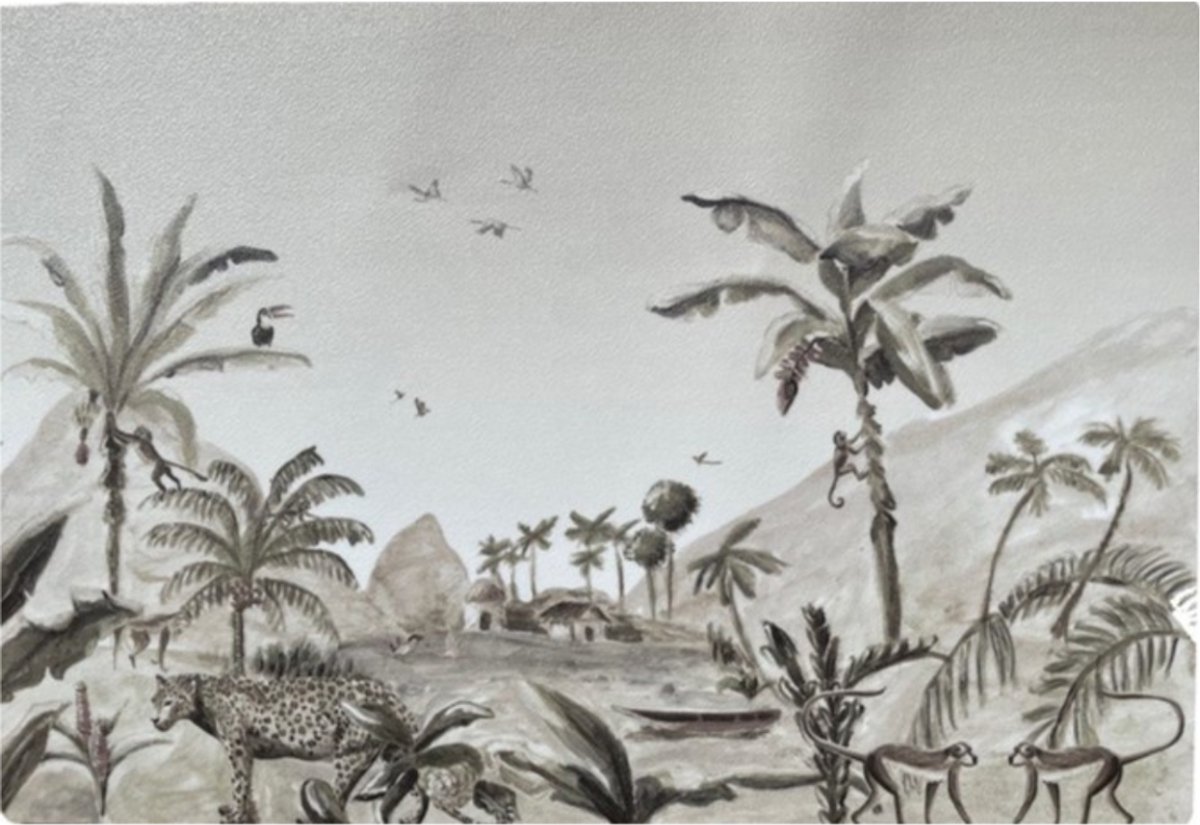Placemat Jungle landscape sepia