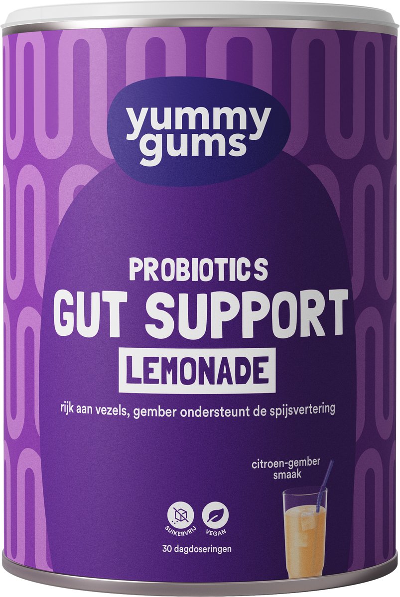Goedkoopste Yummygums • Gut Support Lemonade • Oplosbaar vezel supplement voor darmen • Suikervrij • Poeder 240g