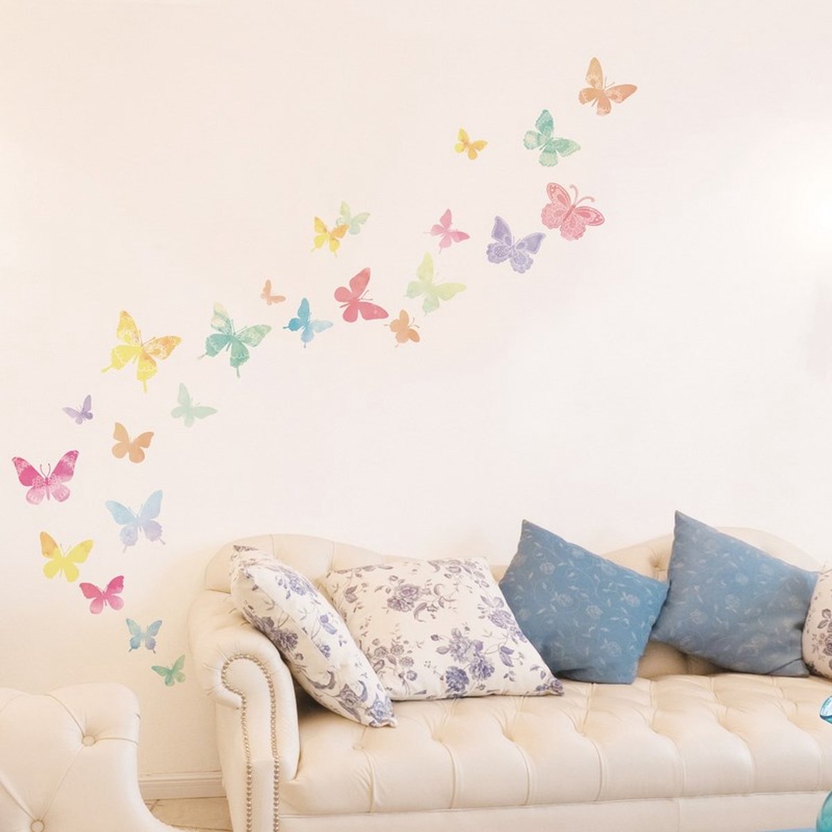 Ambiance Sticker Veelkleurige artistieke vlinder muurstickers Multi color