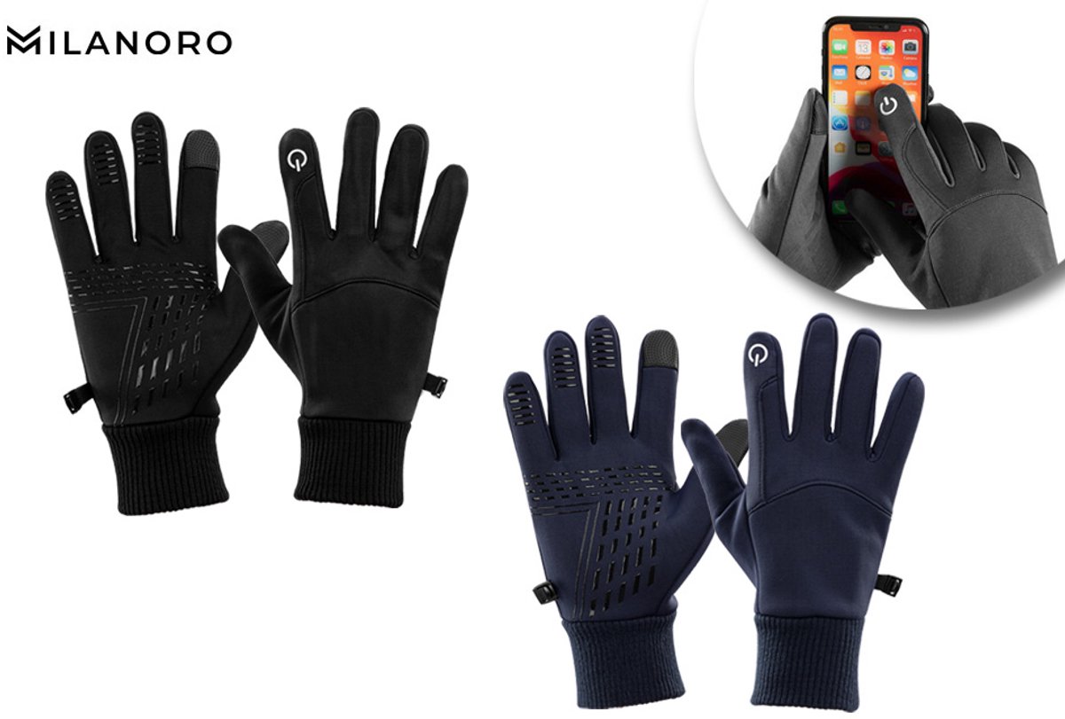 Milanoro - Water- en winddichte handschoenen - Donkerblauw - XL