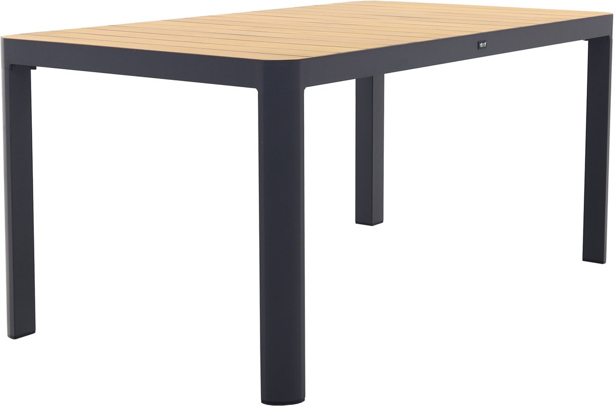 General tuintafel 160x90 cm. - aluminium royal grey frame / teak