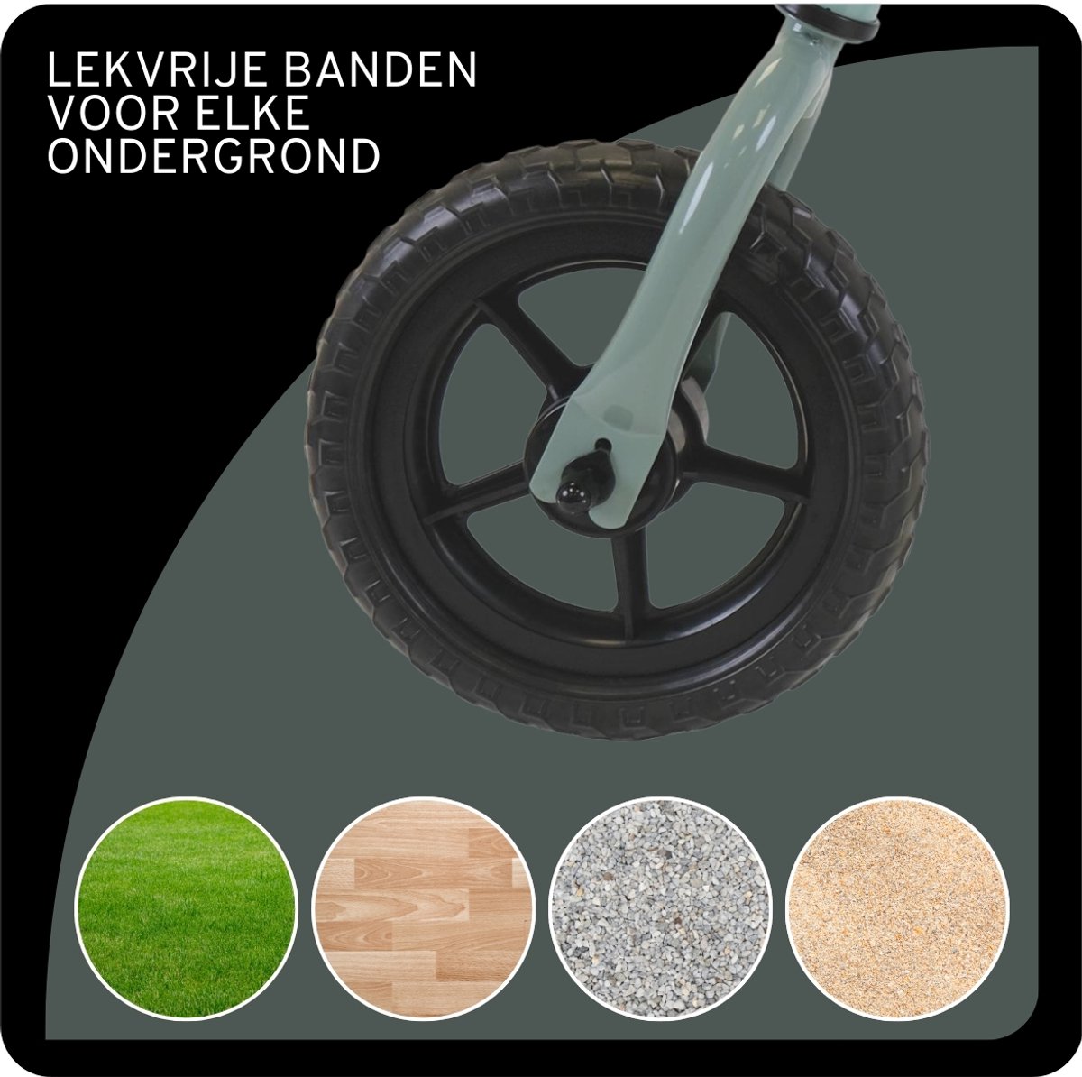 Hippiez Metalen Loopfiets Worker Ocean Green vanaf 2 jaar - Groene Blauwe Loop Fiets - Verstelbaar Zadel en Stuur - Voor Jongens en Meisjes - Compact en Veilig - Lage Instap — afbeelding 4