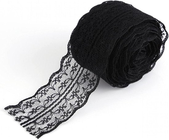 Kant lint van katoen om te haken, 3 cm breed, vintage stijl, ivoorkleurig, crèmekleurig, met rand, geborduurde stof, om op te naaien, voor bruiloftsjurken, kaartdecoratie, kleding en hoeden