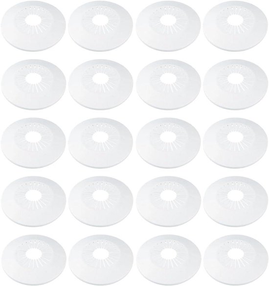 comvastars 4 stuks roestvrijstalen rozetafdekking, zelfklevende decoratieve afdekking voor kranen, gedeelde flens, kraanafdekking, indicatieve afdekkingen voor buizen, ID 23 mm/OD 65 mm, rond (zilver