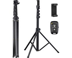 Studio ME Telefoon Statief - 170 cm - Tripod Smartphone - Zwart - Camera Statief - Telefoonhouder - Incl. Bluetooth Afstandsbediening - Tripod Iphone - Statief Telefoon Studio ME Telefoon Statief - 170 cm - Tripod Smartphone - Zwart - Camera Statief - Telefoonhouder - Incl. Bluetooth Afstandsbediening - Tripod Iphone - Statief Telefoon