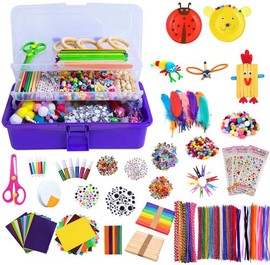 XXL Knutseldoos Zelfmaakset-3500+PCS Craft Box - Knutselpakket -Knutselwerk voor Kinderen-knutselaccessoires - Creatief Speelgoed - Knutselkoffer - Knutselset - Knutselbox - Knutselen Meisjes - Knutselen Jongens - Knutselen voor kinderen