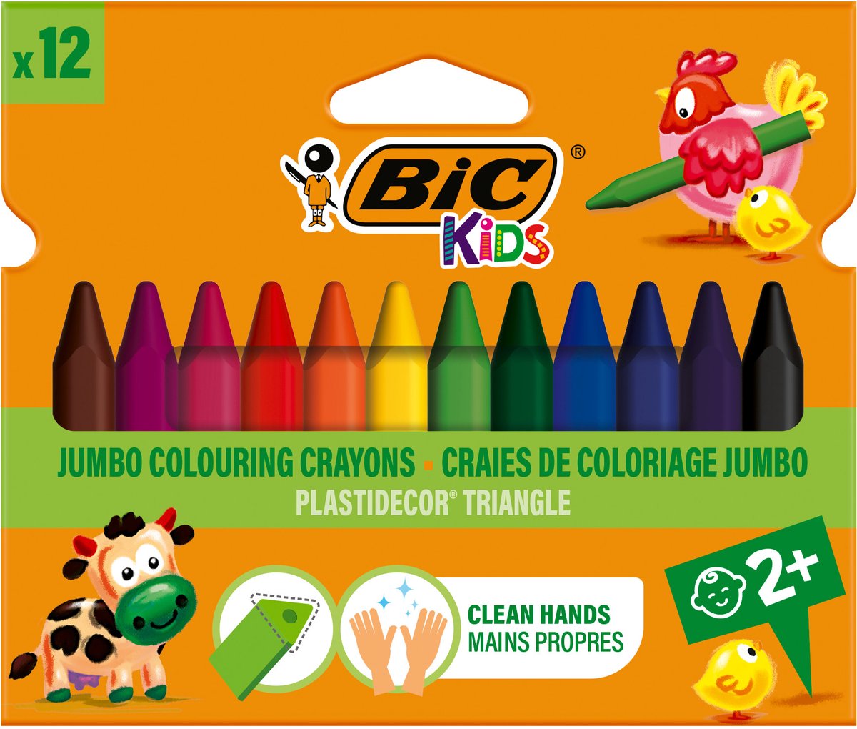 Bic Kids Plastidecor Triangle 12 kleurkrijtjes