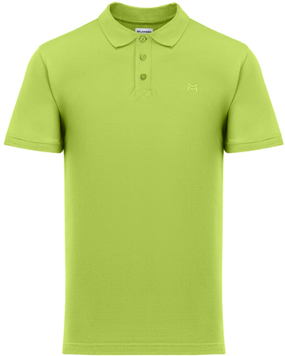 Milanoro - Elegante katoenen polo voor heren - Limoengroen - L