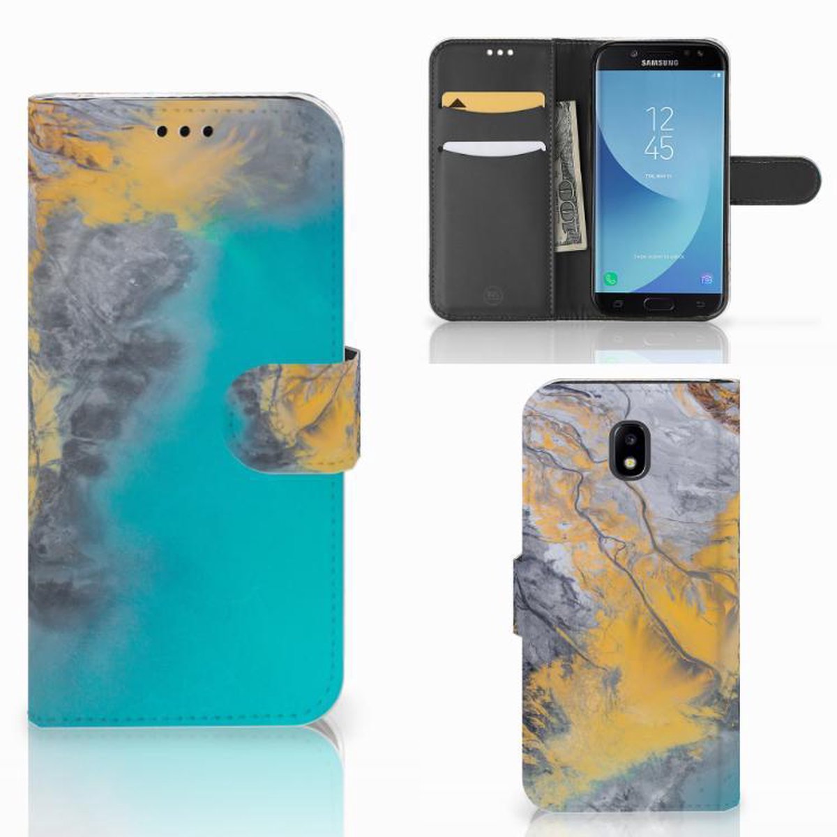 Samsung Galaxy A30 Bookcase Marble Blue Gold