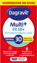 Dagravit Totaal 30 Vitaal 50+ Multivitaminen voordeelverpakking - Vitamine B1, B2, B3, B5, B6, B12 en koper dragen bij aan een goede energiehuishouding - 100 tabletten