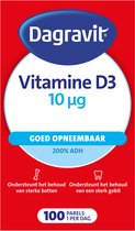 Dagravit Vitamine D 10µg parels - Ondersteunt het behoud van sterke botten en een sterk gebit - Goed opneembaar door de oliebasis - 100 parels