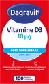 Dagravit Vitamine D 10µg parels - Ondersteunt het behoud van sterke botten en een sterk gebit - Goed opneembaar door de oliebasis - 100 parels