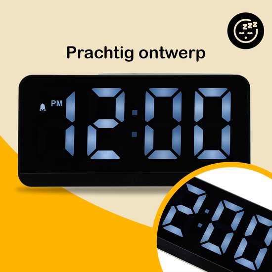 Digitale Wekker In Het Zwart – Eenvoudig Afleesbaar, Geschikt Voor Slaapkamer, Reis, Kinderkamer En Voor Volwassenen