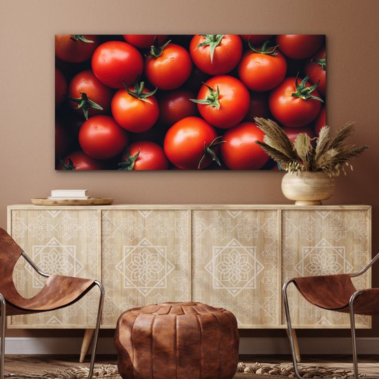 Tableau aluminium 120x60 cm - Décoration murale métal - Légume - Rouge - Tomates - Décoration murale métal salon - Décoration industrielle - Photo sur dibond - Accessoires industriels chambre