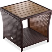 Casaria Bijzettafel - Polyrattan Vierkant 45x45x40cm - Bruin