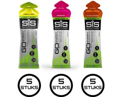 Science in Sport - SIS Go Energy + Electrolyte Mix - Lemon Mint, Raspberry & Caramel - Sportgel - Energie gel - Isotone Sportgel - 15 x 60ml