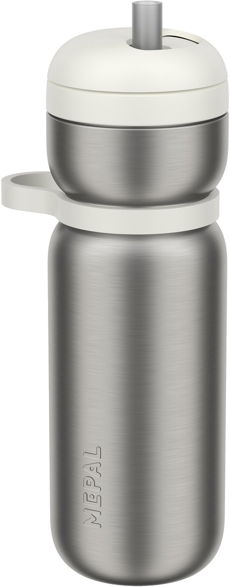 Mepal Isoleerfles twist Sport - 600 ml - Twist en drink - Lekdicht en geïsoleerd: 6u warm, 10u koud - Vaatwasmachinebestendig - Drinkflessen - Ceramic white