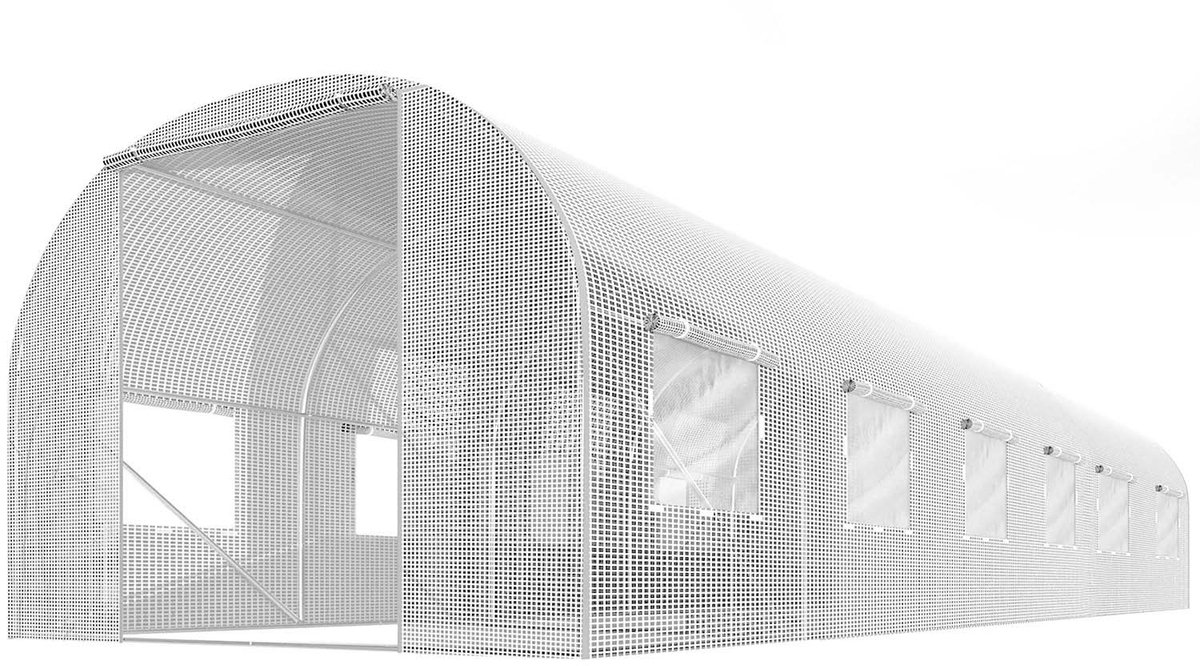 Tuintunnel 3 x 6 m (18m2) wit Plonos