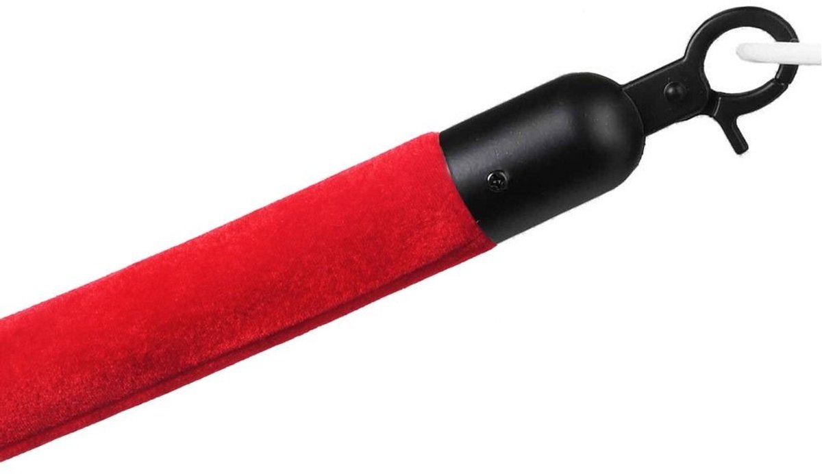 IVOL Afzetkoord voor rode loper paaltjes - Rood velours - Zwarte sluiting