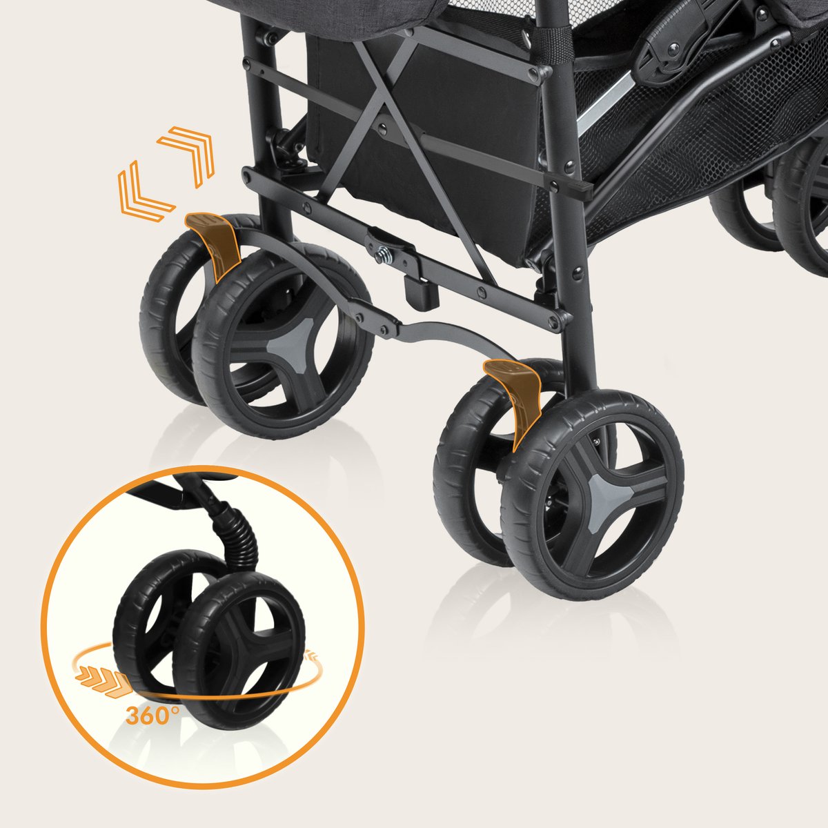Lionelo Irma - Buggy - Wandelwagen - Duurzame en Lichte 7kg Kinderwagen - Geschikt voor Kinderen tot 15 kg - Geveerde wielen - 360° - van 6 maanden tot 5 jaar - Opbergmand - Verstelbare handgreep - Snel inklapsysteem - Compact formaat - Muskietennet – foto 7