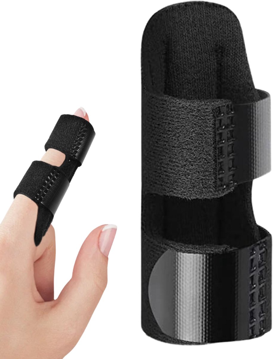 Goedkoopste Vingerspalk - Vingerbrace - Vinger Splint - Geschikt voor Wijs-, Middel-, Ringvinger - Zwart - One Size