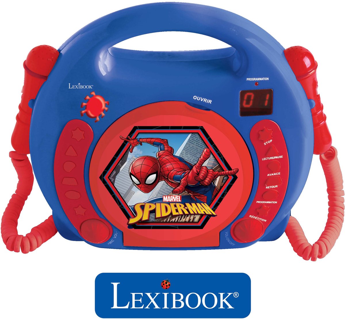 Lexibook, Despicable Me Minions, Portable CD Player with Microphones, Music Player, Repeat and Programming, Karaoke, Headphone Jack, Yellow, RCDK100DES