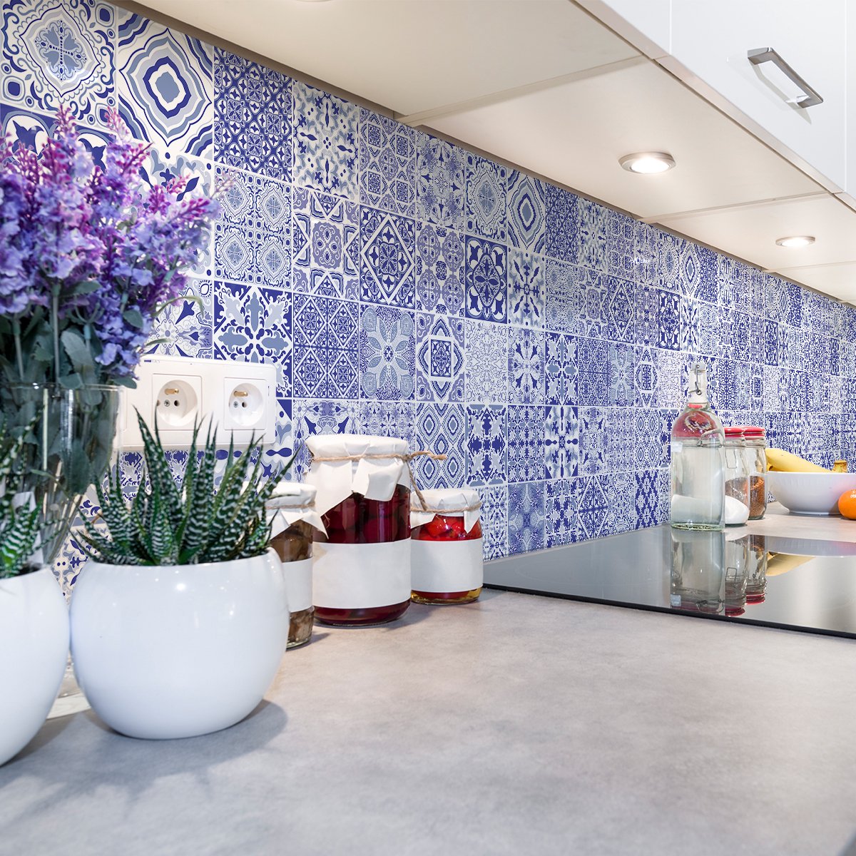 Ambiance Sticker Zelfklevende tegelmuurstickers voor keuken en badkamer - 30 Leonardo Azulejos tegelstickers - 30 stickers 20x20cm Multi color