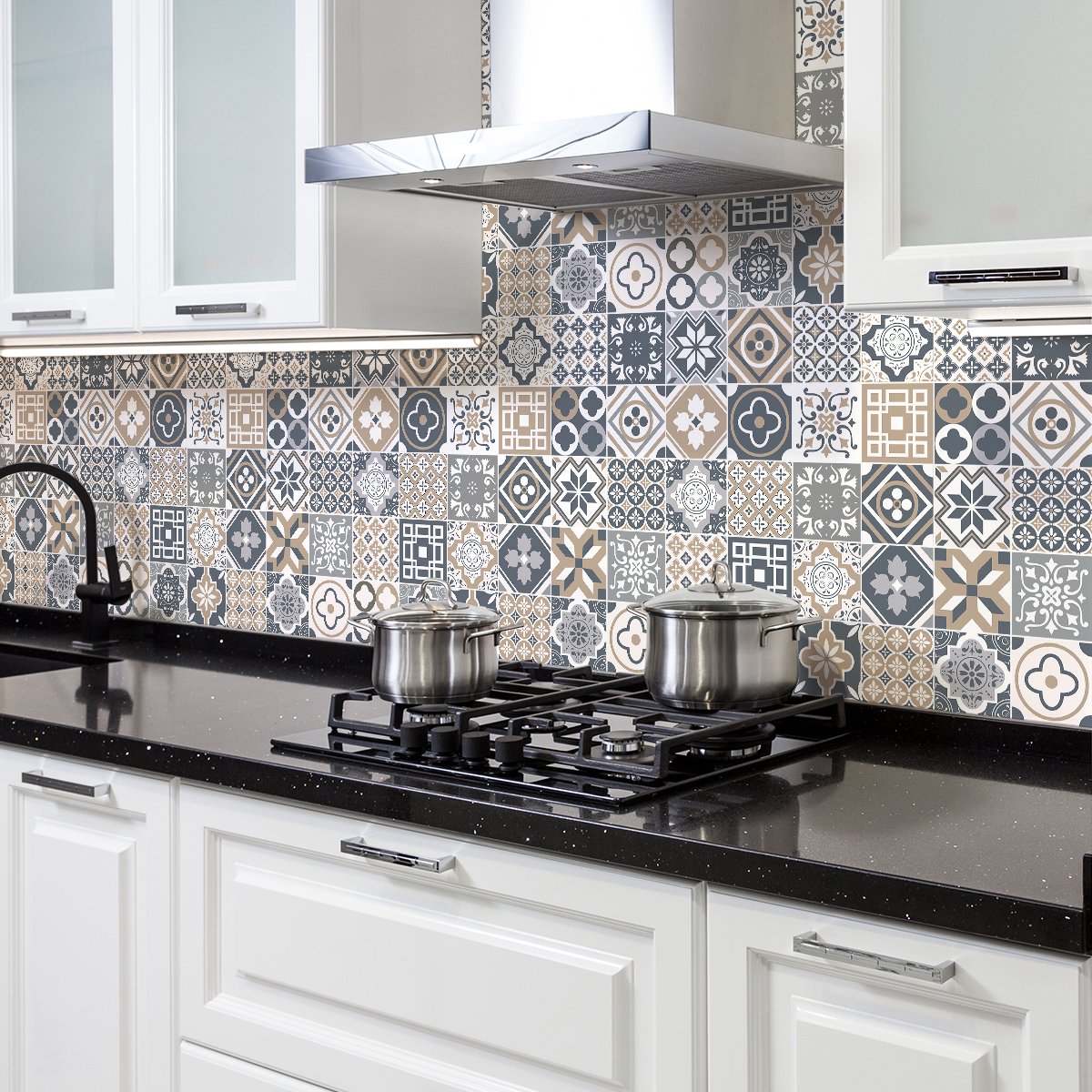 Ambiance Sticker Muurstickers - Zelfklevende tegelmuurstickers voor keuken en badkamer - 30 BENJAMIO tegelstickers - 30 stickers 20x20cm Multi color
